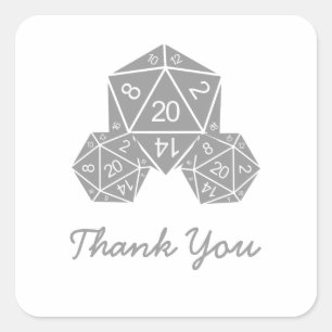 Autocollants gris de Merci des matrices D20