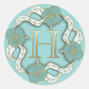 autocollants H initiaux monogramme