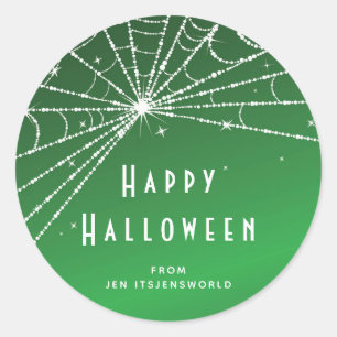 Autocollants Halloween Toile d'Araignée Verte Pers