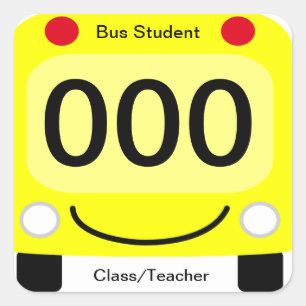 Autocollants heureux d'étiquette d'autobus