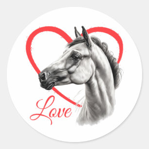 Autocollants Horse Love