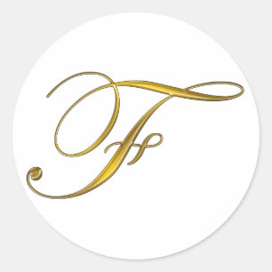 Autocollants initiale F monogramme or