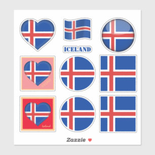Autocollants Islande & Drapeau islandais, Cœur /sp