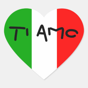 Autocollants italiens d'AMO de Ti de coeur de