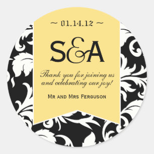 Autocollants jaune citron élégants de faveur de