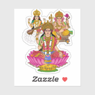 Autocollants Lakshmi Saraswati Ganesha