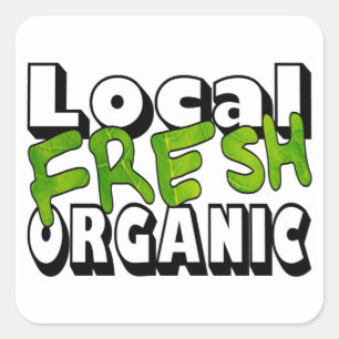 Autocollants locaux frais et bio