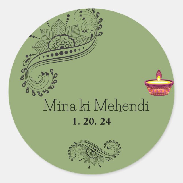 Autocollants mehendi personnalisables (Devant)