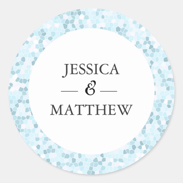 Autocollants Merci mariage Aqua Moasic (Devant)