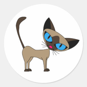 Autocollants mignons de chat siamois