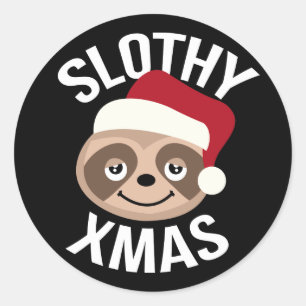 Autocollants mignons de Noël de Noël de Slothy
