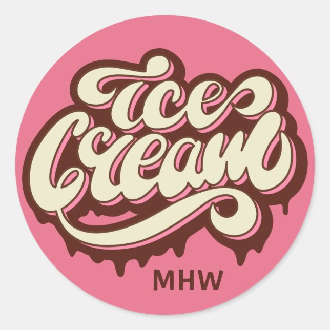 Autocollants monogramme et couleur crème glacée pe (Devant)