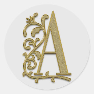 autocollants monogramme initial A