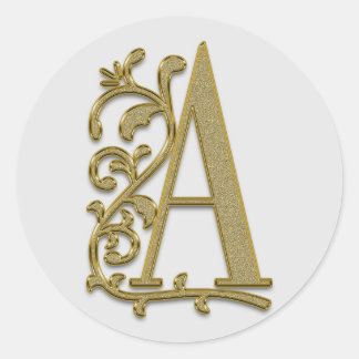 autocollants monogramme initial A