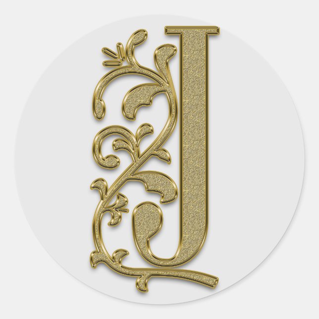 autocollants monogramme J initial (Devant)