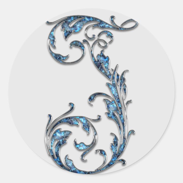 autocollants monogramme J initial (Devant)