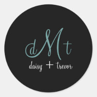Autocollants Monogramme Noir Uni