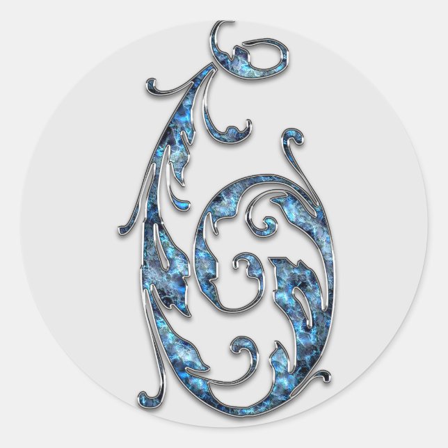 autocollants monogramme numéro 6 (Devant)