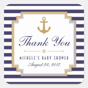 Autocollants nautiques de faveurs de Merci de baby
