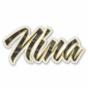 Autocollants Nina Black Gold Lettering