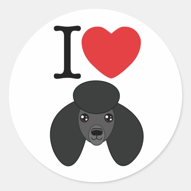 Autocollants noirs de caniche (Devant)