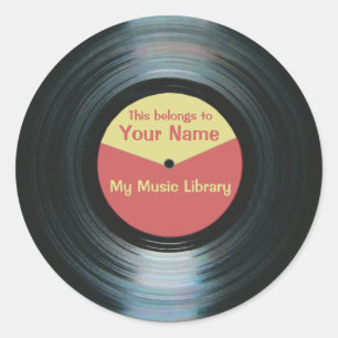 Autocollants noirs d'étiquette de disque de