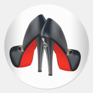 Autocollants noirs rouges élégants de chaussure de