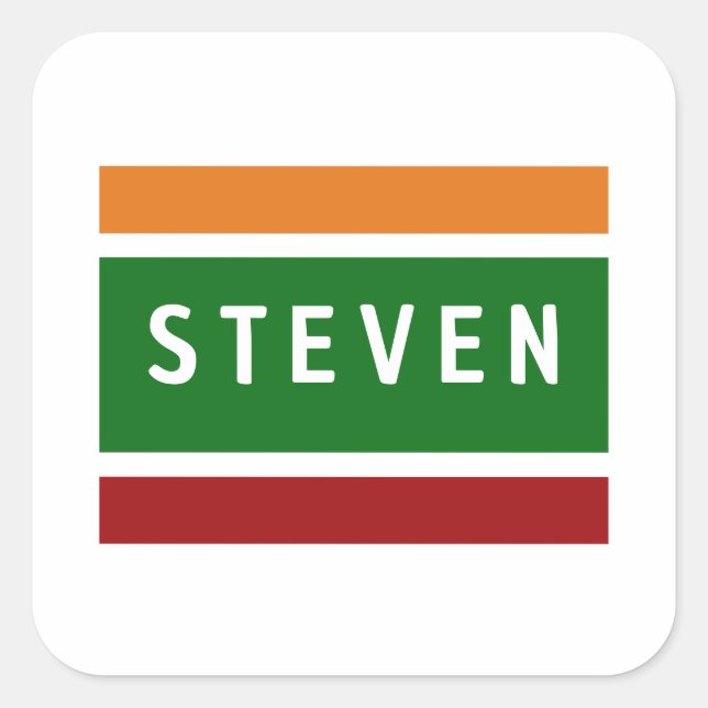 Autocollants Noms Personnalisés Badge Rayure Rétro (Devant)