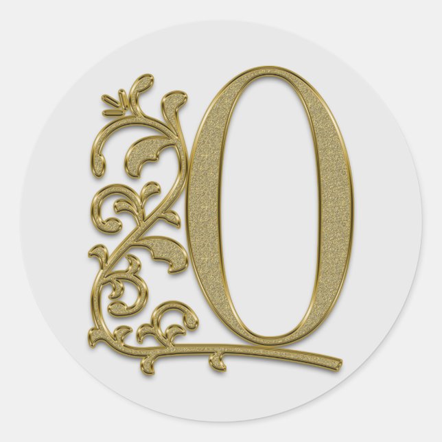 autocollants O initiaux monogramme (Devant)