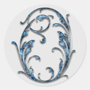 autocollants O initiaux monogramme