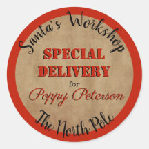 Autocollants officiels de l'atelier de Père Noël