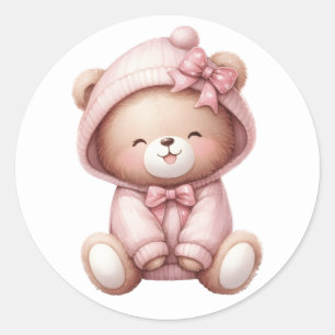 Autocollants Ourson Rose