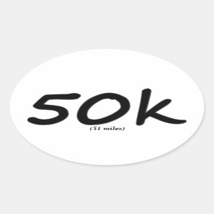 Autocollants ovale Ultra marathon 50k 4 par feuill