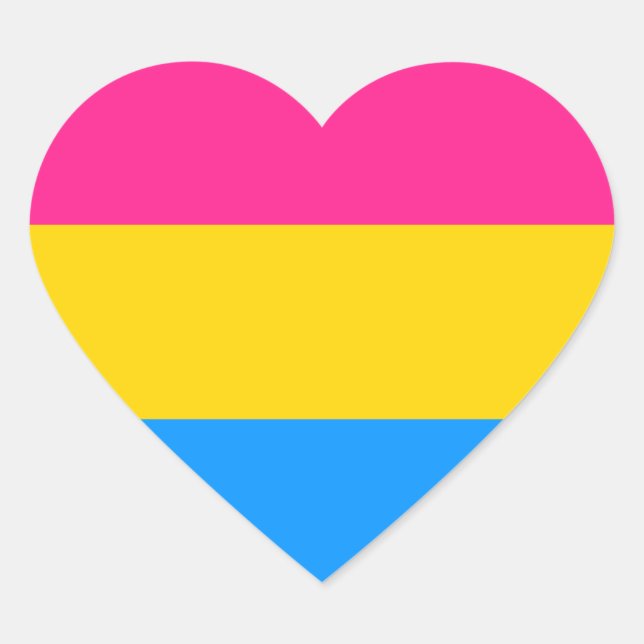 Autocollants Pansexual Pride - coeurs (Devant)