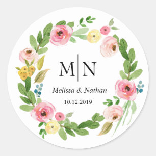Autocollants parfaits de monogramme de mariage de
