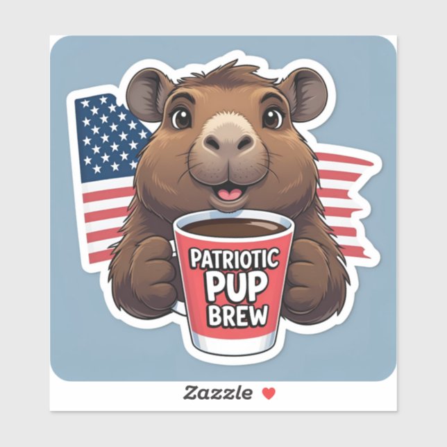 Autocollants 'Patriotic Pup Brew' pour les entrepr (Feuille)