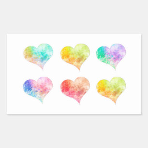 autocollants peints de coeur