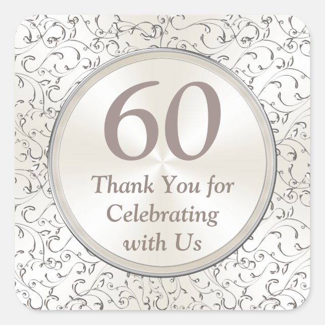 Autocollants personnalisables du 60e anniversaire  (Devant)