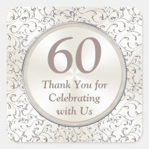 Autocollants personnalisables du 60e anniversaire