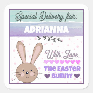 Autocollants Personnalisés du Lapin de Pâques Avec