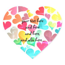 Autocollants personnalisés en forme de coeur, aux