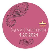 Autocollants personnalisés Mehendi
