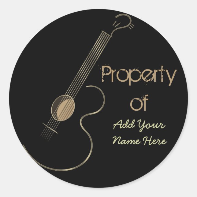 Autocollants personnalisés par logo de guitare (Devant)