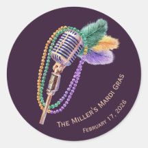 Autocollants personnalisés pour micro Mardi Gras J