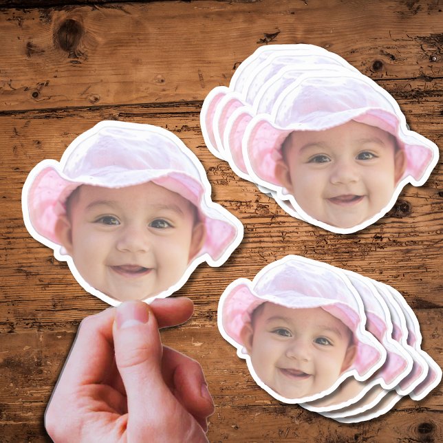 Autocollants photo bébé personnalisés, visage phot (Créateur téléchargé)