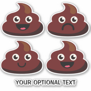 Autocollants Poop de texte personnalisé
