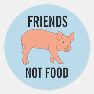 AUTOCOLLANTS PORCS AMIS PAS NOURRITURE