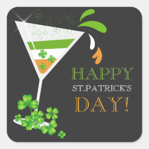 Autocollants potables irlandais de cocktail de