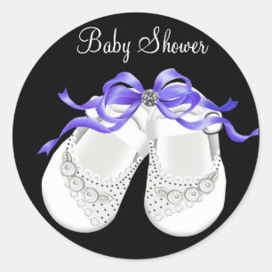 Autocollants pour Baby Shower Fille Chaussures Noi