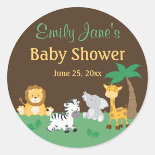 Autocollants pour Baby Shower Jungle Safari Boy